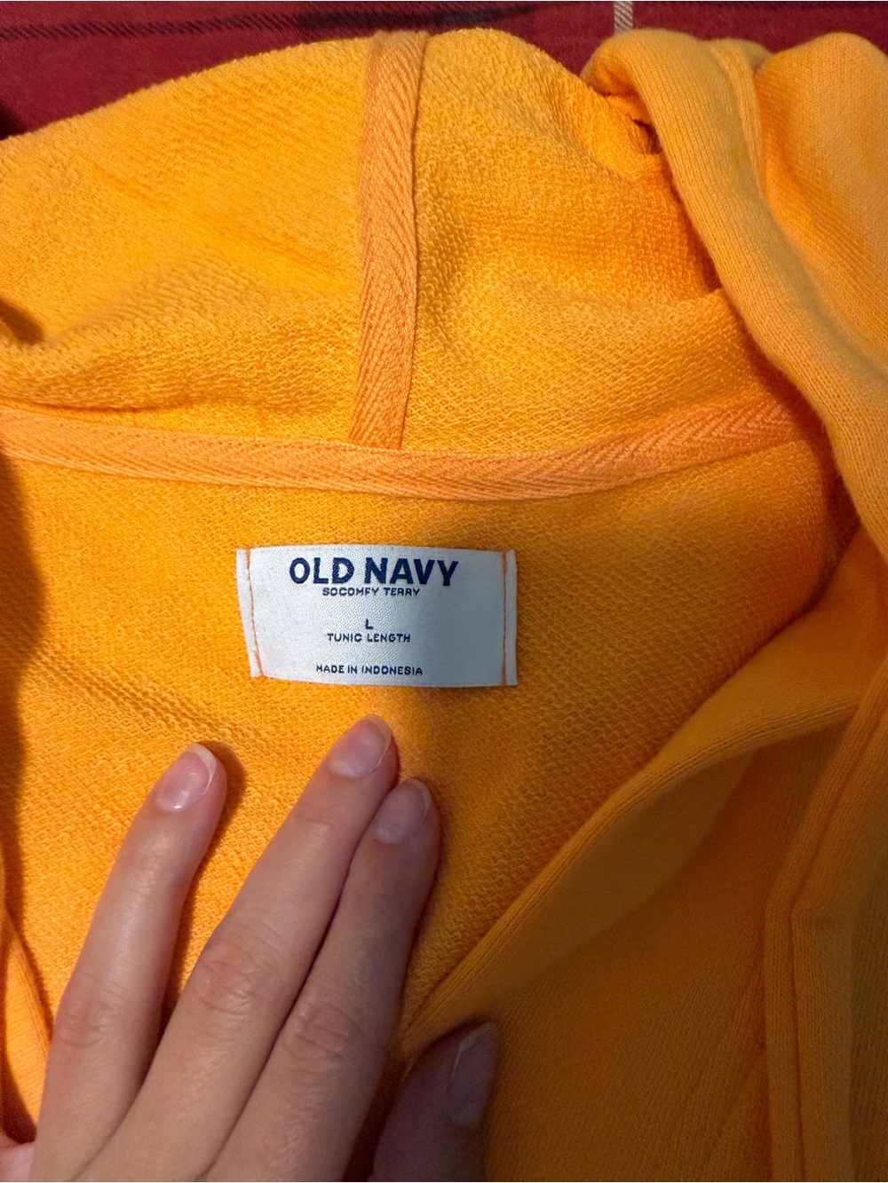 Old Navy Bright Orange Hooded Tunic - Picture 2 of 4